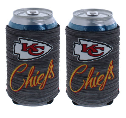 Picture of Football Can & Bottle Holder Insulator Beverage Huggie Cooler (Kansas City Static Can 2-Pack (Chiefs))