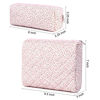 Picture of SOIDRAM 2 Pcs Quilted Makeup Bag Floral Cosmetic Bag Cotton Large Travel Coquette Toiletry Puffer Bag Aesthetic Cute Glossier Makeup Bag for Women Girls