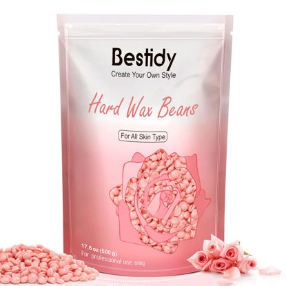 Picture of Bestidy Wax Bead, Waxing beans for Hair Removal, Women Men, Home Waxing for All Body and Brazilian Bikini Areas (Pink-500g)