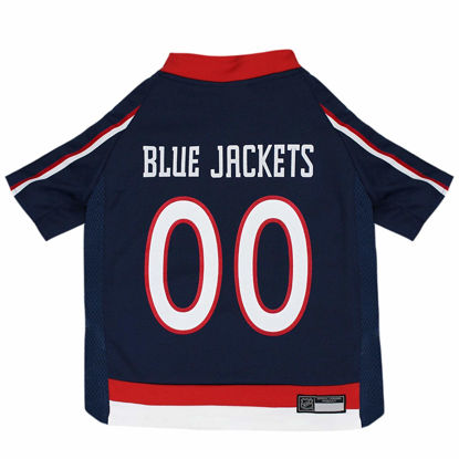 Picture of Pets First NHL Columbus Blue Jackets Jersey for Dogs & Cats, Medium. - Let Your Pet be a Real NHL Fan!