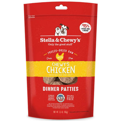 Picture of Stella & Chewy's Freeze Dried Raw Dinner Patties - Grain Free Dog Food, Protein Rich Chewy’s Chicken Recipe - 5.5 oz Bag