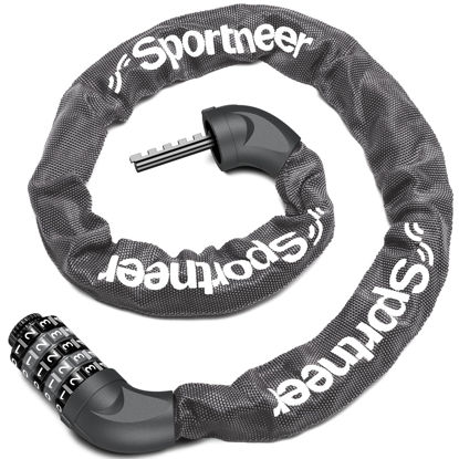 Picture of Sportneer Bike Lock Bicycle Chain Lock, 5-Digit Resettable Combination Anti-Theft Bike Locks