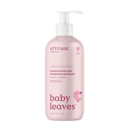 Picture of ATTITUDE 2-in-1 Shampoo and Body Wash for Baby, Fragrance-Free EWG Hypoallergenic Plant- and Mineral-Based Ingredients, Vegan and Cruelty-Free, Unscented, 16 Fl Oz