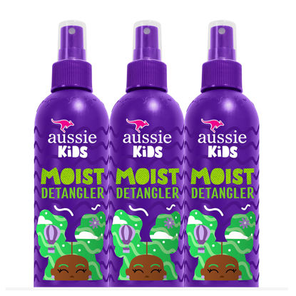 Picture of Aussie Kids Moist Detangler Spray, Sulfate & Paraben Free, Moisturizing & Tangle-Free Hair Care for Kids, Cruelty-Free, 8 Fl Oz Each, 3 Pack