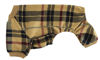 Picture of Beige Buffalo Plaid Christmas Clothes for Dogs Pajamas Onesie PJS, Back Length 20" Large