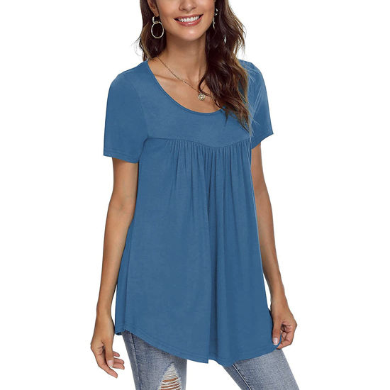 Picture of Womens Tunic Tops Casual Dressy Sky Blue