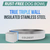 Picture of Coldest Dog Bowl - Anti Rust Metal & Non Slip Dog Bowls Large, Spill Proof Heavy Duty 3 Layers Insulated Dog Bowl - Food and Water Bowl for Dogs, Cats & Pets, Dishwasher Safe (21 oz, Epic White)