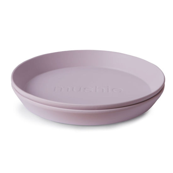 Picture of mushie Round Dinnerware Plates for Kids | Made in Denmark, Set of 2 (Soft Lilac)