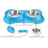 Picture of Hubulk Pet Dog Bowls 2 Stainless Steel Dog Bowl with No Spill Non-Skid Silicone Mat + Pet Food Scoop Water and Food Feeder Bowls for Feeding Small Medium Large Dogs Cats Puppies (Small, Turquoise)