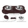 Picture of Hubulk Pet Dog Bowls 2 Stainless Steel Dog Bowl with No Spill Non-Skid Silicone Mat + Pet Food Scoop Water and Food Feeder Bowls for Feeding Small Medium Large Dogs Cats Puppies (Small, Chocolate)