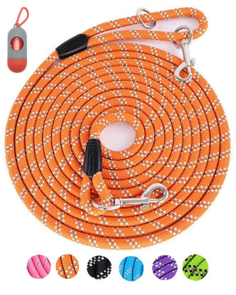 Picture of Long Dog Leash for Dog Training 20FT, Heavy Duty Dog Lead for Large Medium Small Dogs Outside Walking, Playing, Camping, or Yard,Orange