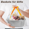 Picture of Pro Goleem Small Woven Basket with Gift Bags and Ribbons Durable Baskets for Gifts Empty Small Rope Basket for Storage 12"X 8" X 5" Baby Toy Basket with Handles, Gray