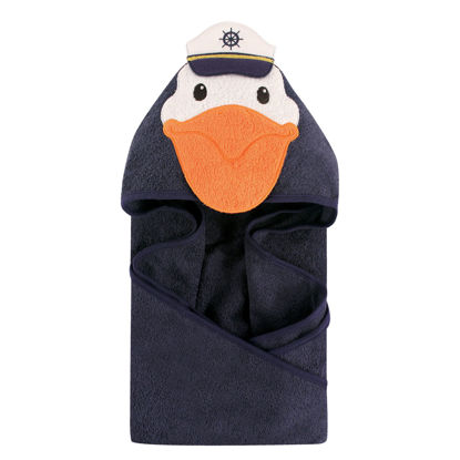 Picture of Hudson Baby Unisex Baby Cotton Animal Face Hooded Towel, Pelican, One Size