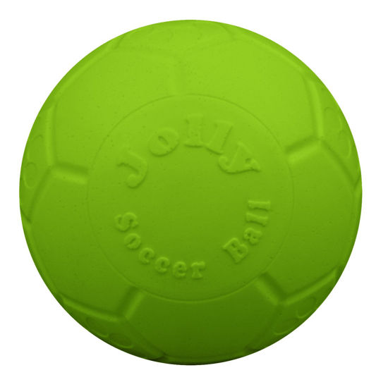 Picture of Jolly Pets 6 Inch Medium Soccer Ball Floating Bouncing Dog Toy in Apple Green