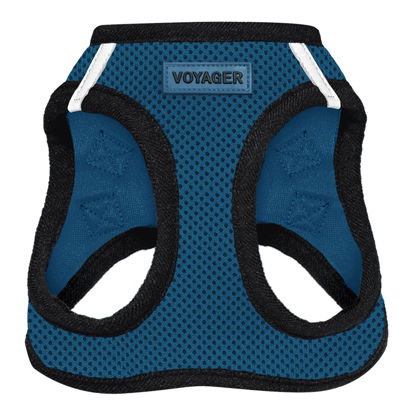 Picture of Voyager Step-in Air Dog Harness - All Weather Mesh Step in Vest Harness for Small and Medium Dogs and Cats by Best Pet Supplies - Harness (Blue/Black Trim), M (Chest: 16-18")