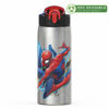 Picture of Zak Designs 27oz Marvel 18/8 Single Wall Stainless Steel Water Bottle with Flip-up Straw and Locking Spout Cover, Durable Cup for Sports or Travel (27oz, Spider-Man)