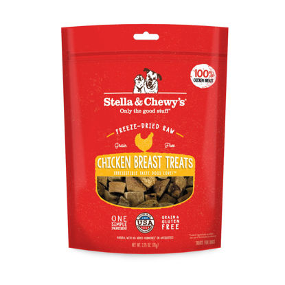 Picture of Stella & Chewy's Freeze-Dried Raw Single Ingredient Chicken Breast Treats, 2.75 oz. Bag