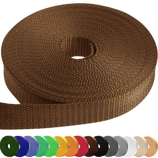 Picture of TECEUM 2 Inch Webbing - Light Brown - 10 Yards - 2” Heavy-Duty Wide Webbing for Climbing Outdoors Indoors Crafting DIY nw