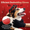 Picture of Upgrade Version Pet Grooming Glove - Gentle Deshedding Brush Glove - Efficient Pet Hair Remover Mitt - Enhanced Five Finger Design - Perfect for Dog & Cat with Long & Short Fur - 1 Pair