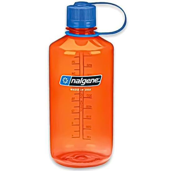 Picture of Nalgene Sustain Tritan BPA-Free Water Bottle Made with Material Derived from 50% Plastic Waste, 32 OZ, Narrow Mouth, Orange