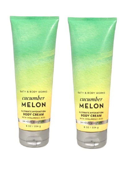 Picture of Bath & Body Works Ultimate Hydration Body Cream For Women 8 Fl Oz 2- Pack (Cucumber Melon)