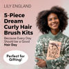 Picture of Lily England Curly Hair Brush Set - For Kids & Women with Detangler, Wide Tooth Comb, Edge Brush & Claw Clip - The Ideal Gift