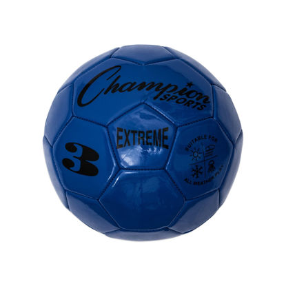 Picture of Champion Sports Extreme Series Soccer Ball, Size 3 - Youth League, All Weather, Soft Touch, Maximum Air Retention - Kick Balls for Kids Under 8 - Competitive and Recreational Futbol Games, Blue