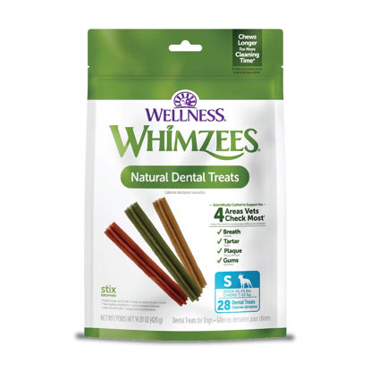 Picture of WHIMZEES by Wellness Dental Chews for Dogs, Natural, Long Lasting Treats for Cleaner Teeth & Fresher Breath, Grain Free & Hypoallergenic, 28 Chews