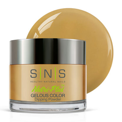 Picture of SNS Nail Dip Powder, Gelous Color Dipping Powder - Wheat Harvest (Yellow) - Long-Lasting Acrylic Nail Color & Polish Lasts 14 Days - Low-Odor & No UV Lamp Required - 1 oz