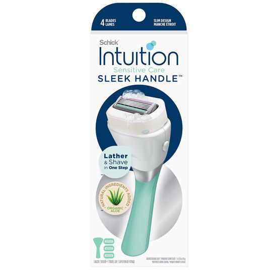 Picture of Schick Intuition Sleek Razors for Women with Sensitive Skin | 1 Razor & 3 Intuition Razor Blades Refill with Organic Aloe