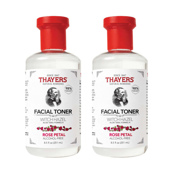 Picture of Thayers Alcohol-Free, Hydrating Rose Petal Witch Hazel Facial Toner with Aloe Vera Formula, Vegan, Dermatologist Tested and Recommended, 8.5 Oz (Pack of 2)