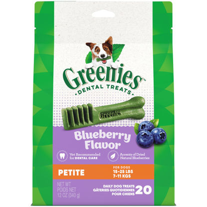 Picture of Greenies Petite Natural Dental Care Dog Treats Blueberry Flavor, 12 oz. Pack (20 Treats)