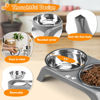 Picture of Elevated Cat Bowls - Anti-Vomiting Raised Cat Bowl Stand with 2 Thick Stainless Steel Cat Bowls Non-Slip for Small Medium Indoor Cats & Puppies, Dishwasher Safe Grey