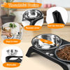 Picture of Elevated Cat Bowls - Anti-Vomiting Raised Cat Bowl Stand with 2 Thick Stainless Steel Cat Bowls Non-Slip for Small Medium Indoor Cats & Puppies, Dishwasher Safe, Black