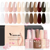 Picture of VENALISA Gel Nail Polish Set- 12 Colors Popular Nude Pink Brown White Gel Polish Kit, Soak Off LED Gel Nail Kit Manicure DIY Nail Art Home Salon Christmas New Year's Gifts for Girls