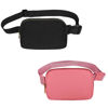 Picture of VOROLO Fanny Pack Crossbody Bag For Women And Men Belt Bag Gift For Women Bum Bag with Adjustable Strap for Sports Black+Deep Pink