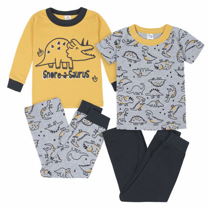 Picture of GerberBaby BoysToddler Snug Fit 4-Piece Pajama SetDino Grey2T