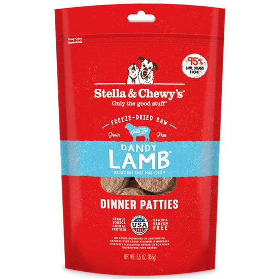 Picture of Stella & Chewy's Freeze Dried Raw Dinner Patties - Grain Free Dog Food, Protein Rich Dandy Lamb Recipe - 5.5 oz Bag