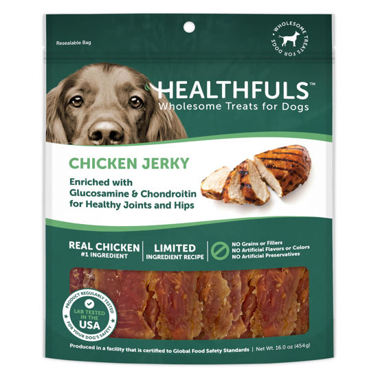 Picture of Healthfuls Chicken Jerky Dog Treats with Glucosamine & Chondroitin, 16oz