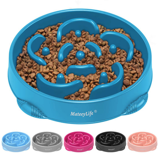 Picture of MateeyLife Large Slow Feeder Dog Bowls, Anti-Choking Puzzle Dog Food Bowls, Non Slip Interactive Dog Feeding Bowls Slow Down Eating, Bloat Stop Maze Dog Dishes Dog Feeder for Large Breeds DarkBlue