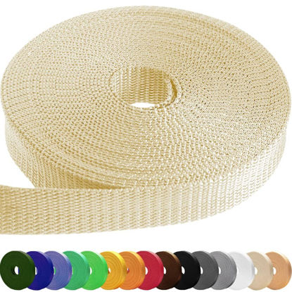 Picture of TECEUM 2 Inch Webbing - Cream - 10 Yards - 2” Heavy-Duty Wide Webbing for Climbing Outdoors Indoors Crafting DIY nw