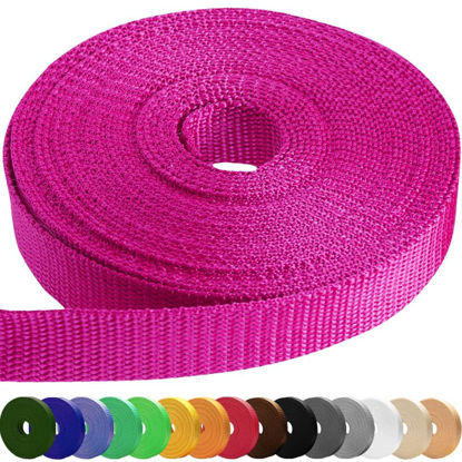 Picture of TECEUM 1 Inch Webbing - Hot Pink - 25 Yards - 1” Webbing for Climbing Outdoors Indoors Crafting DIY nw