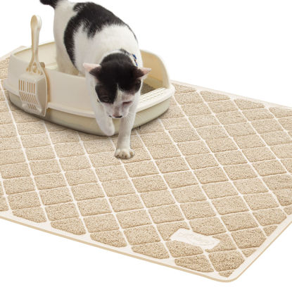 Picture of Niubya Premium Cat Litter Mat, Litter Box Mat with Non-slip and Waterproof Backing, Litter Trapping Mat Soft on Kitty Paws and Easy to Clean, Cat Mat Traps Litter from Box