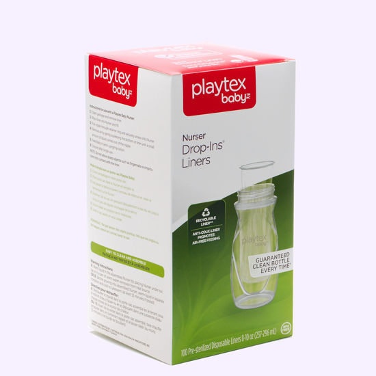 Picture of Playtex Baby Nurser Pre-Sterilized Disposable Drop-Ins Bottle Liners, Closer to Breastfeeding, 8 Oz, 100 Count