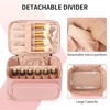 Picture of OCHEAL Makeup Bag, Multifunctional Make Up Bags Large Compact Makeup Bag Organizer Cosmetics Toiletry Brushes Storage Case for Women Girls Makeup Case with Handle Divider-Pink