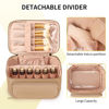 Picture of OCHEAL Makeup Bag, Multifunctional Make Up Bags Large Compact Makeup Bag Organizer Cosmetics Toiletry Brushes Storage Case for Women Girls Makeup Case with Handle Divider-Beige Apricot