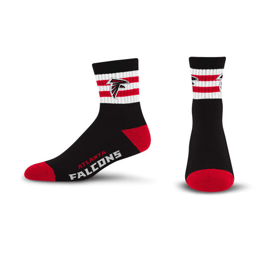 Picture of For Bare Feet NFL Atlanta Falcons 5 Stripe Logo Quarter Sock Team Color Large