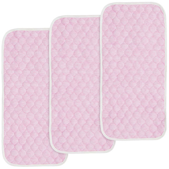 Picture of BlueSnail Quilted Thicker Waterproof Changing Pad Liners,3 Count(Pink)