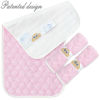 Picture of BlueSnail Quilted Thicker Waterproof Changing Pad Liners,3 Count(Pink)