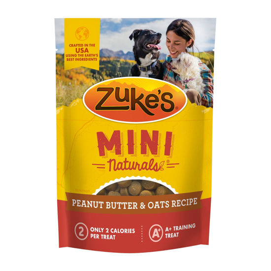 Picture of Zuke's Mini Naturals Training Dog Treats Peanut Butter and Oats Recipe - 16 Oz Bag